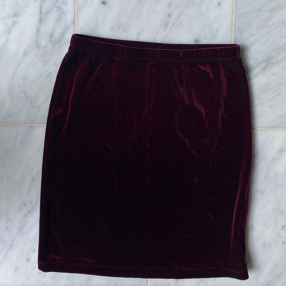 Emma & Sam Burgundy Velvet skirt- Size Medium